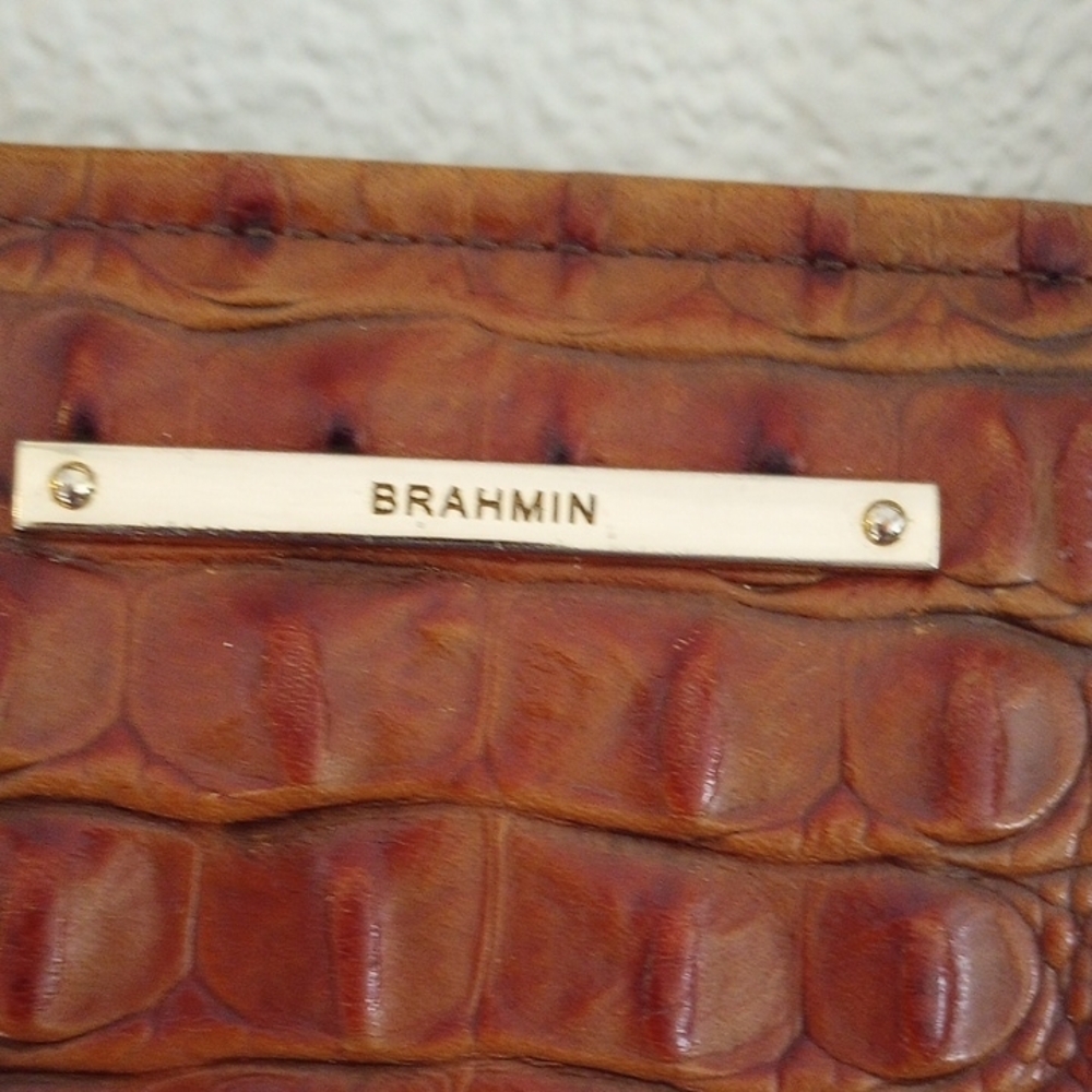 Brahmin Tan Croc-Embossed Leather Accessory